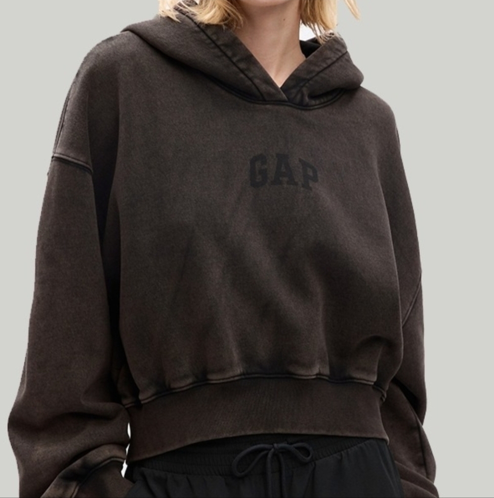 VintageSoft Crop Logo Hoodie Sz.Small